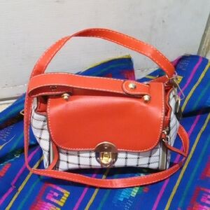 Stylish Orange and White Women's Bag